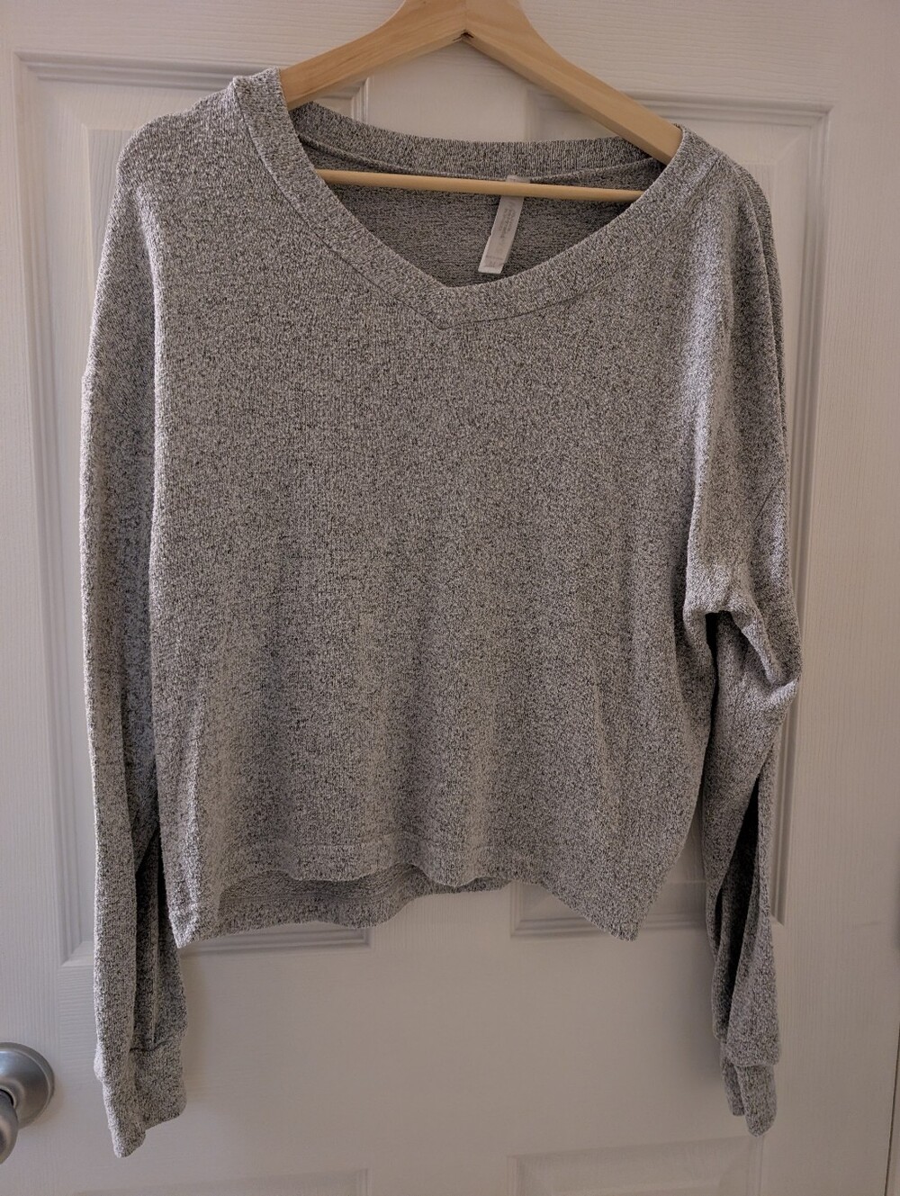 Cozy Heather Gray V-Neck Pullover Sweater